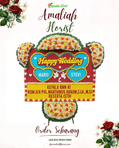 Karangan Papan Bunga Pernikahan di Cikiwul